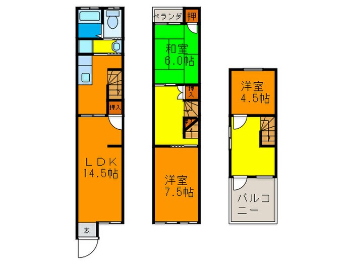 楠根北町貸家の物件間取画像