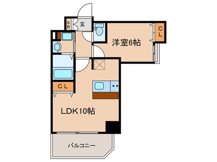 ﾌﾟﾚｻﾝｽ三宮ﾌﾗﾜｰﾛｰﾄﾞ（202）の物件間取画像