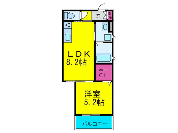 クリエオーレ巽中Ⅰの物件間取画像