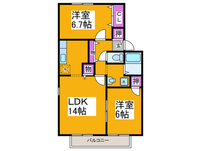 エセルディハイツ　Ｂ棟の物件間取画像