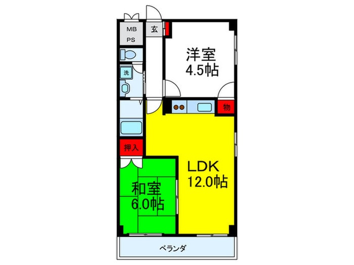 パ－シモンハイムの物件間取画像