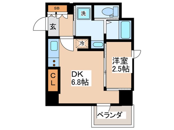 シーズンフラッツ新町の物件間取画像