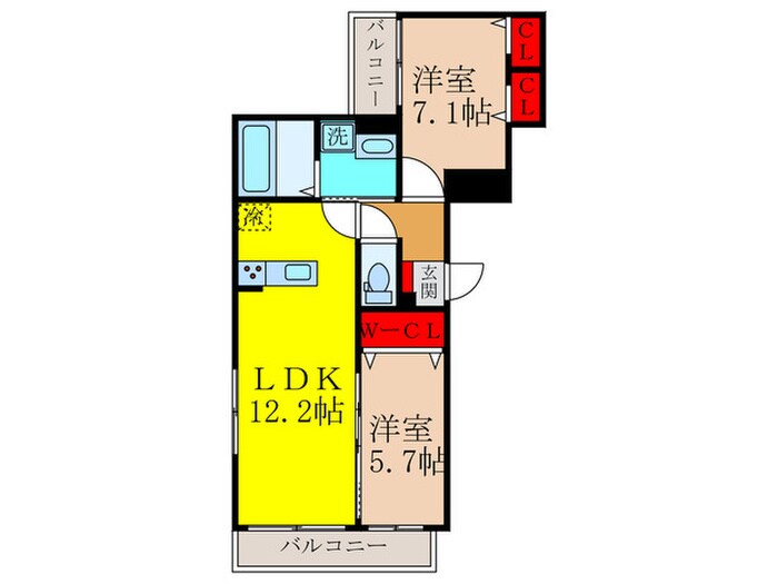 仮）ウォ－ム八尾木の物件間取画像