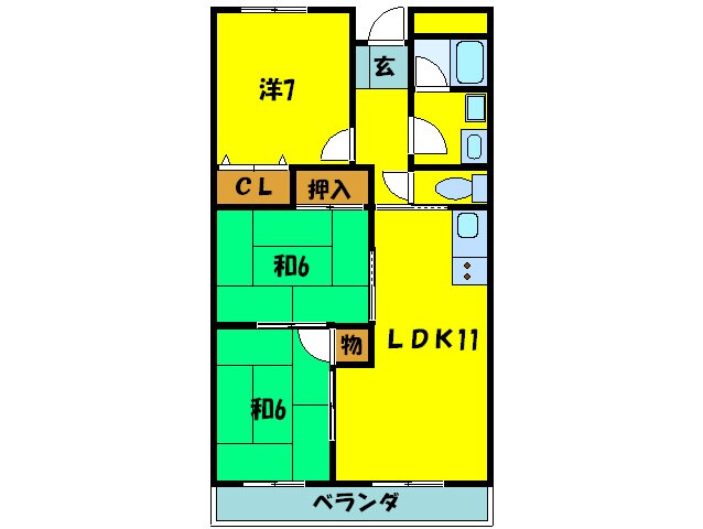 日吉マンションの物件間取画像