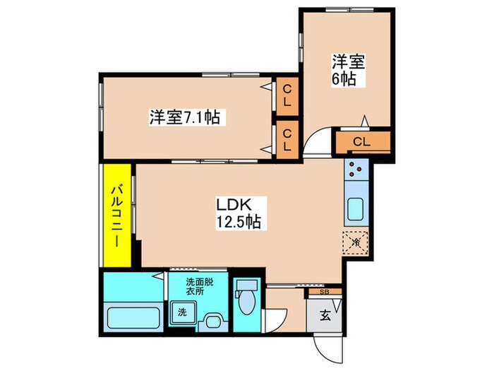 マヨール御舟町の物件間取画像