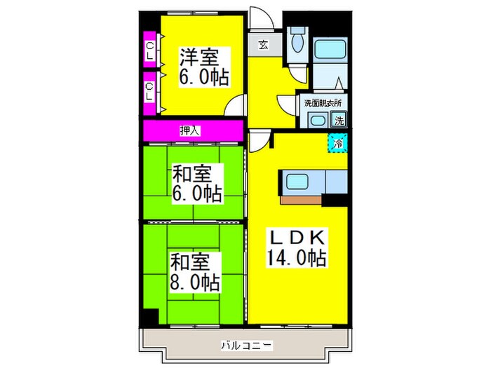 コ－ストハイツの物件間取画像