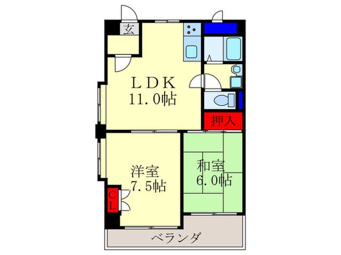 ソ－ラ－福原２１の物件間取画像