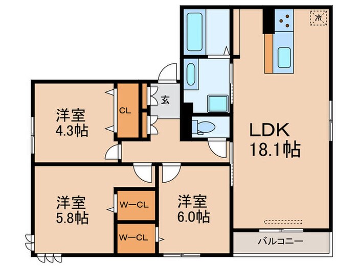 クラシスト万代の物件間取画像