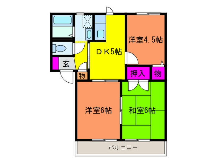 ハイツ天神Ｂ棟の物件間取画像