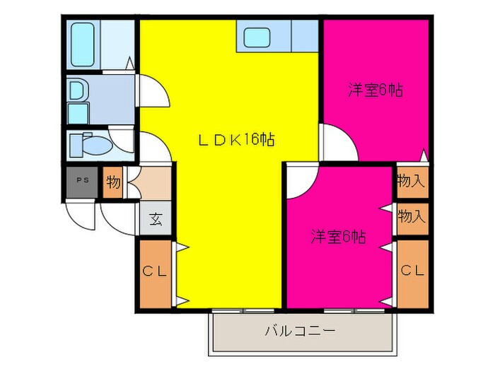 シャルム井原里Ａの物件間取画像