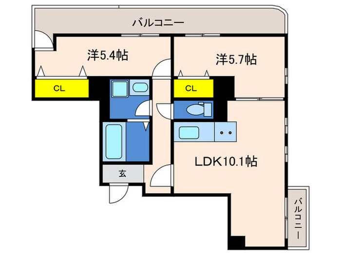 ウィステリア神戸湊川の物件間取画像