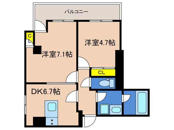 ウィステリア神戸湊川の物件間取画像