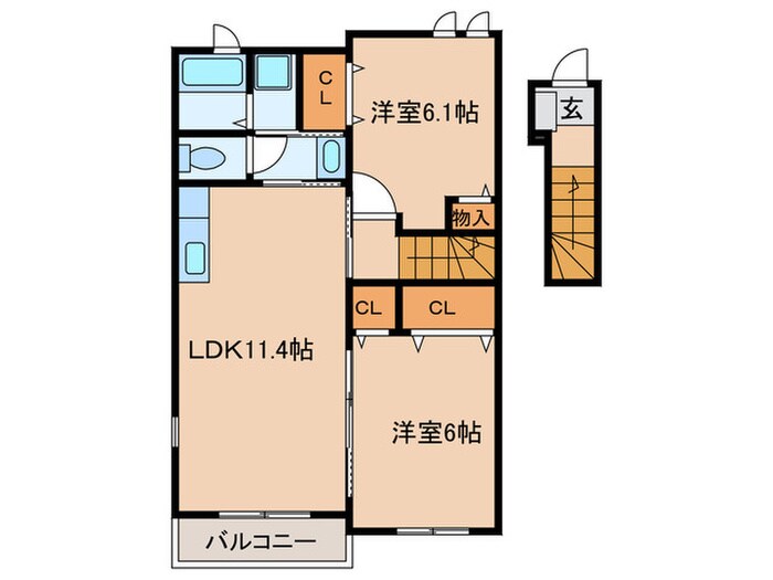 カーサ　フェリーチェの物件間取画像