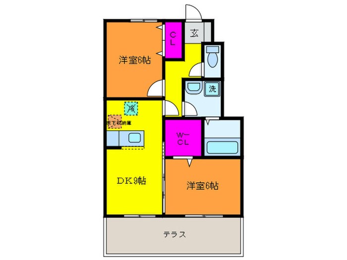 プラムパディ－Ａ棟の物件間取画像