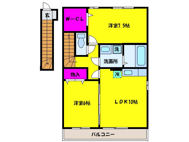 プラムパディ－Ｂ棟の物件間取画像