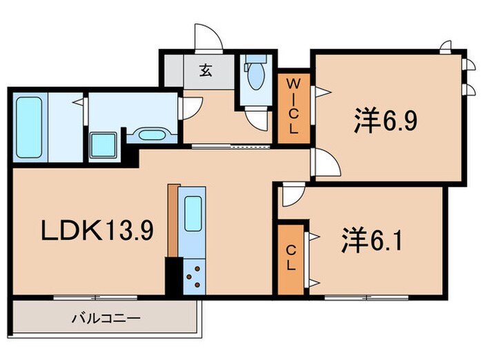 アンバーキューブＣの物件間取画像