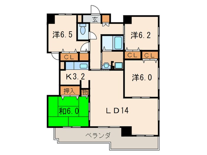 リ－ジョン御池の物件間取画像