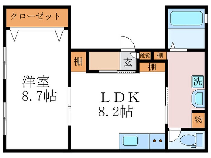 クオリエ茶山駅前の物件間取画像
