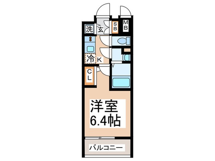 ｴｽﾘｰﾄﾞﾚｼﾞﾃﾞﾝｽｸﾞﾗﾝ大阪福島ﾉｰｽの物件間取画像