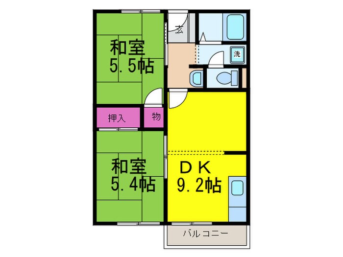 フレグランス阪南Ｂ棟の物件間取画像