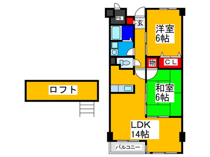 アデュ－ウエダの物件間取画像