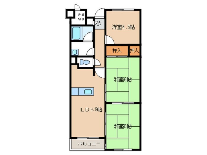 アデュ－ウエダの物件間取画像