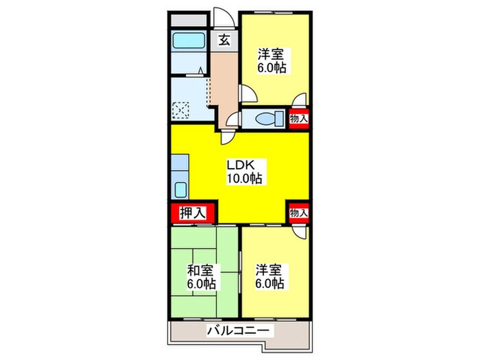 ハイツ南久宝寺の物件間取画像