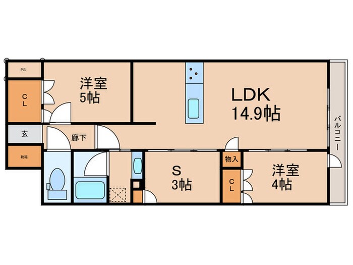 イニシア京都御所南（406）の物件間取画像