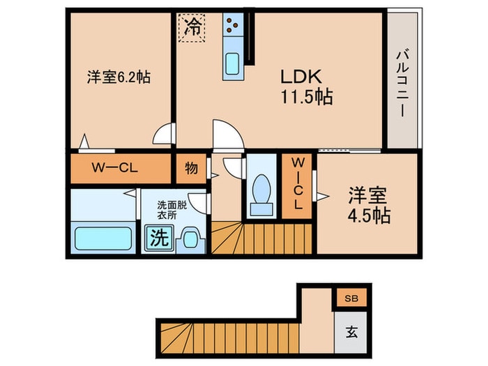 パルティグⅢの物件間取画像