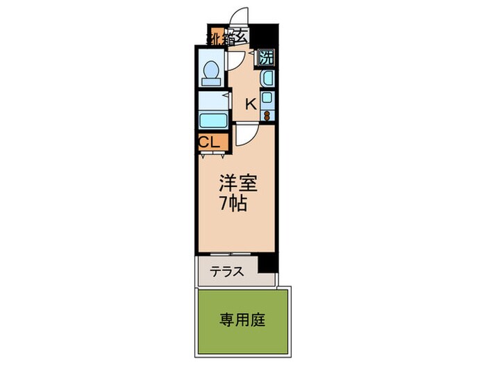 ﾌﾟﾚｻﾝｽ京都四条烏丸ｸﾛｽ(１０３)の物件間取画像