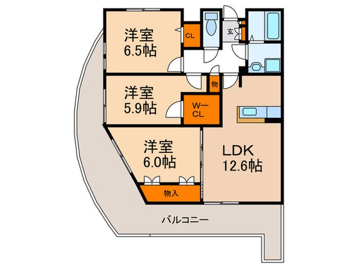 フォ－ラム城ヶ岡参番館の物件間取画像