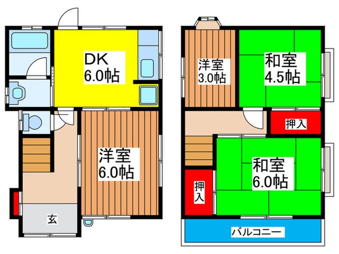 河北西町賃貸戸建の物件間取画像