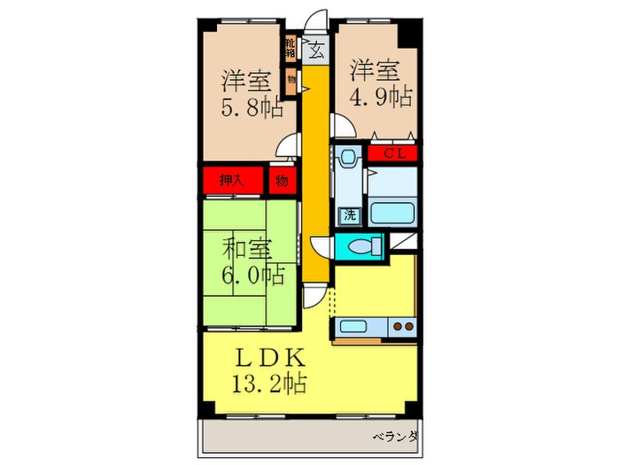 サワン東太田の物件間取画像