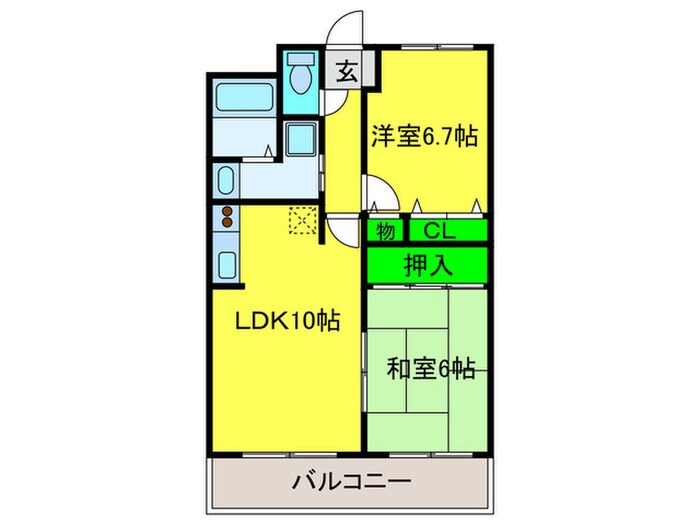 七道駅前マンションの物件間取画像