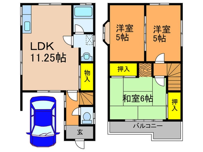 灰塚1-9戸建貸家の物件間取画像