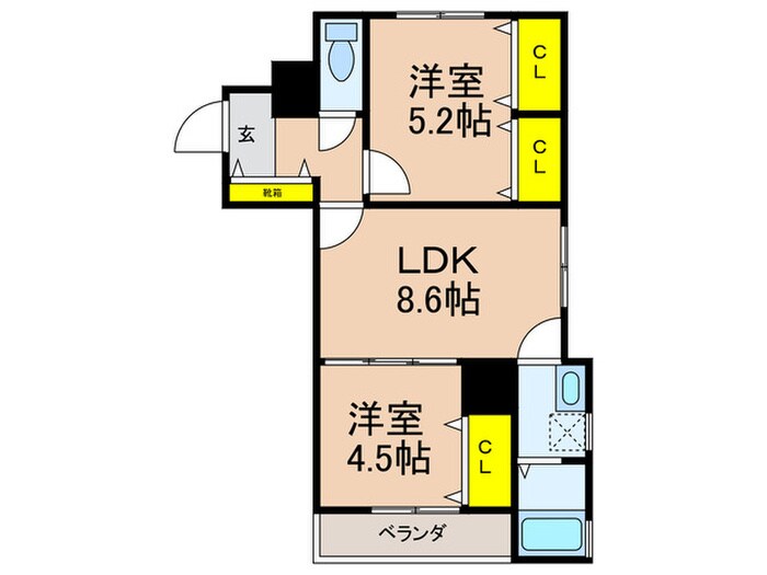 クリエオーレ磯島元町の物件間取画像