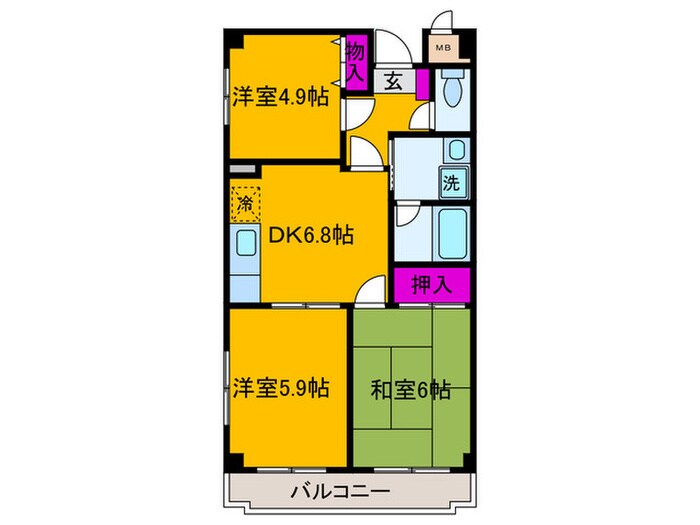 パ－クウエストの物件間取画像