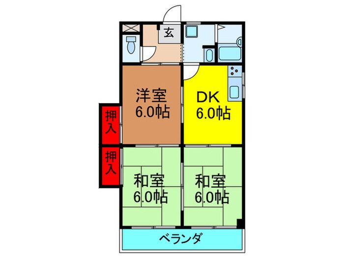 ロ－ズハイツの物件間取画像