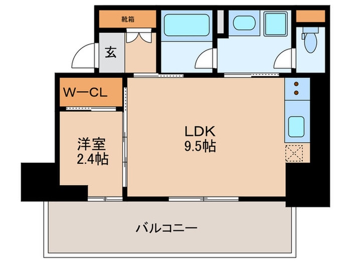 ﾙﾌｫﾝﾌﾟﾛｸﾞﾚ堺筋本町ﾀﾜｰﾚｼﾞﾃﾞﾝｽの物件間取画像