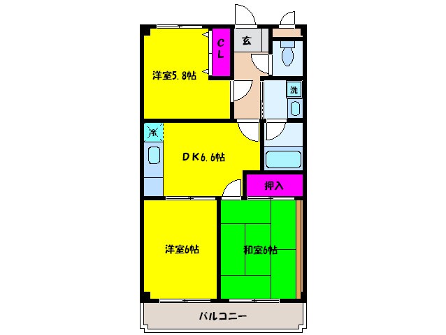 レイール泉南の物件間取画像