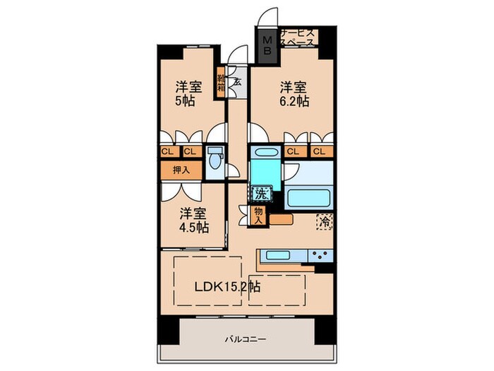 ｻﾞ・京都ﾚｼﾞﾃﾞﾝｽ四条河原町(902)の物件間取画像