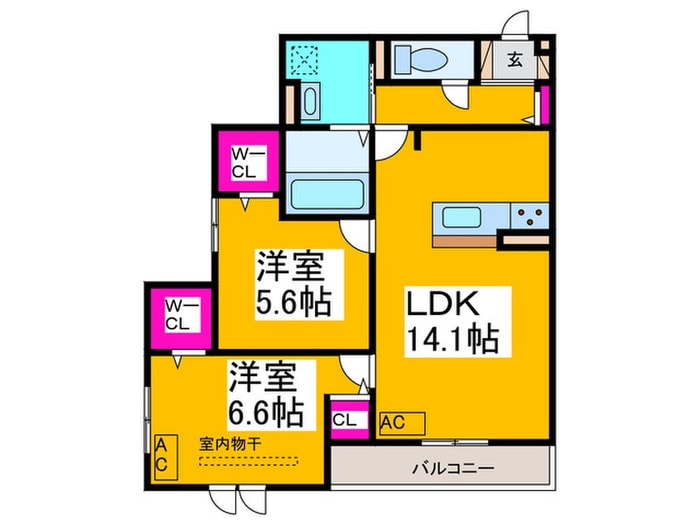 アルシオーネ初芝の物件間取画像