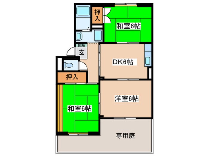 グリ－ンハイツ北山本の物件間取画像