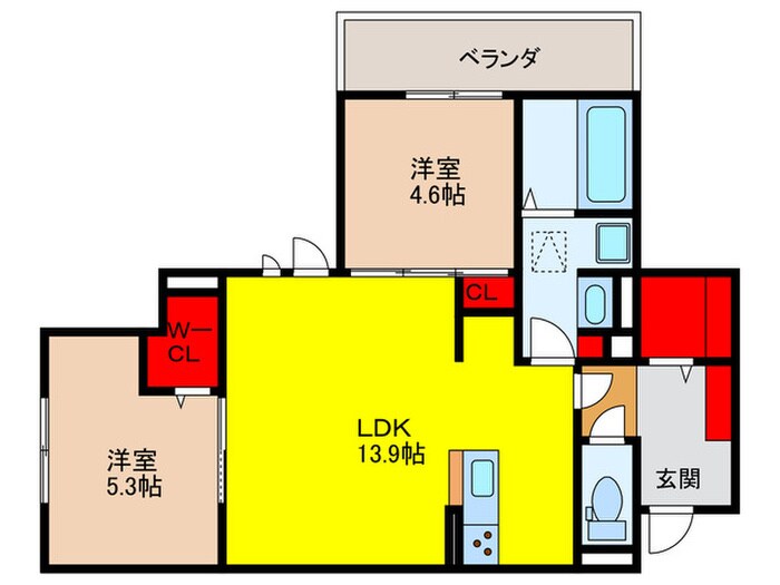 Ｌｅ　Ｂｏｎｈｅｕｒ大枝北町の物件間取画像