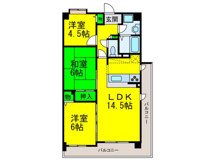 フロ－ラ東館の物件間取画像