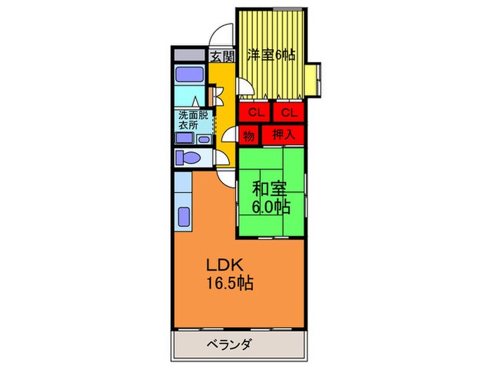 宮之阪ハイツ弐番館の物件間取画像