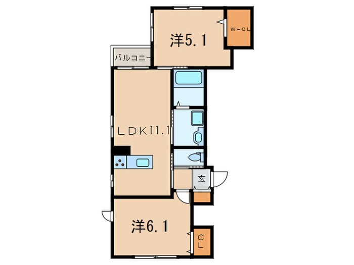 ヘーベルメゾン田中町の物件間取画像