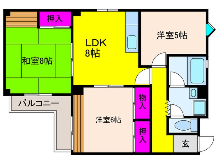 カサ・ボニータ樽井の物件間取画像