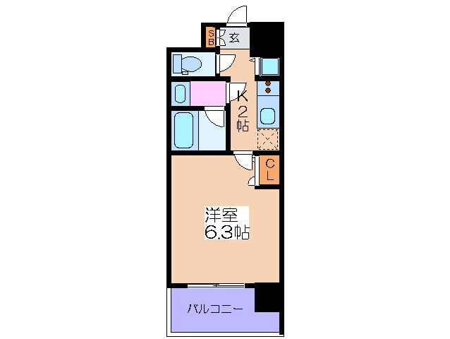 アスヴェル南森町(202)の物件間取画像