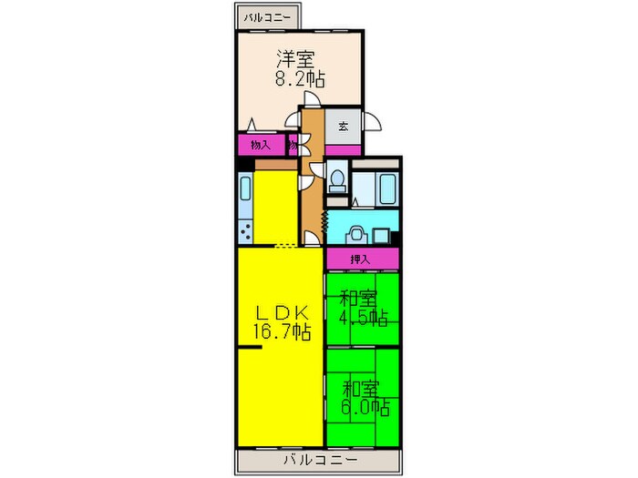 サンハイツ高槻９号館（２７１）の物件間取画像